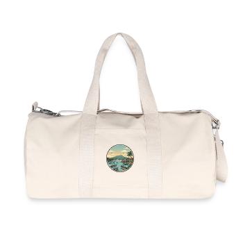 Neapel, Italien, Vesuv-Bucht-Aufkleber - Recycelte Canvas-Sporttasche von Stanley/Stella - Naturweiß - Vorne