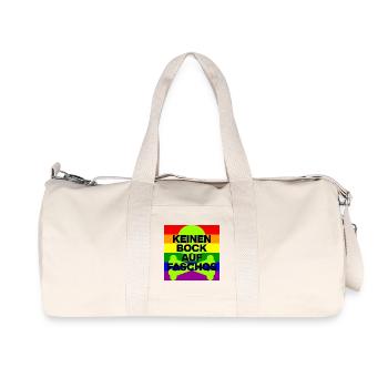 KEINEN BOCK AUF FASCHOS, NO NZS, NO AFD, GRÜN - Recycelte Canvas-Sporttasche von Stanley/Stella - Naturweiß - Vorne