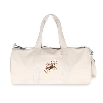 Goldene Karussellpferd und Feenbänder - Recycelte Canvas-Sporttasche von Stanley/Stella - Naturweiß - Vorne