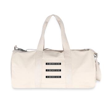 Life Begins Where Fear Ends Motivierend Zitat Logo - Recycelte Canvas-Sporttasche von Stanley/Stella - Naturweiß - Vorne