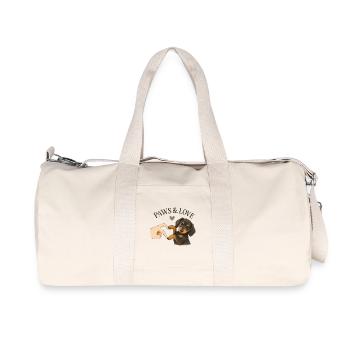 Dackel Geschenk | Süßes Hunde Design Paws & Love - Recycelte Canvas-Sporttasche von Stanley/Stella - Naturweiß - Vorne