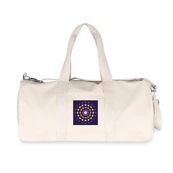 Goldlila Mandala auf dem Nacht-Hintergrund - Recycelte Canvas-Sporttasche von Stanley/Stella - Naturweiß - Vorne