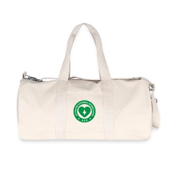 Automated External Defibrillator AED Sign Sticker - Recycled Canvas Sports Bag by Stanley/Stella - natural - Front