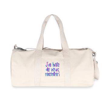 J'ai hâte de vous rencontrer - Sac de sport en toile recyclée Stanley/Stella - blanc naturel - Devant