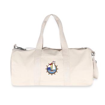 Niederländisches Segelboot mit Lenkrad - Recycelte Canvas-Sporttasche von Stanley/Stella - Naturweiß - Vorne