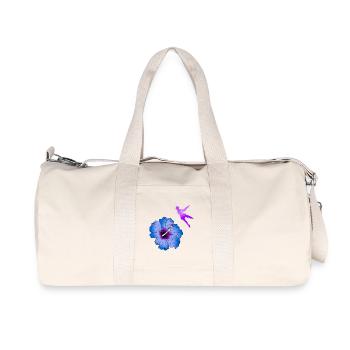 Hibiscus and flying fairies silhouette - Recycled Canvas Sports Bag by Stanley/Stella - natural - Front