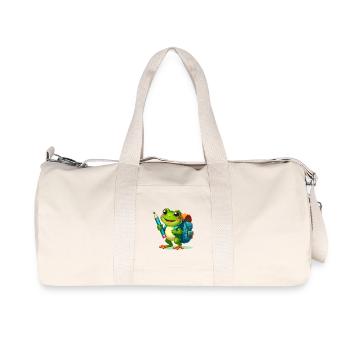Frog pour l’inscription à l’école – début de l’école avec Bleistif - Sac de sport en toile recyclée Stanley/Stella - blanc naturel - Devant
