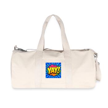 Energetic Comic Lettering – Pop Art Design - Recycled Canvas Sports Bag by Stanley/Stella - natural - Front