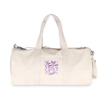 Fun Fact: I Don't Care - Funny Cat - Recycled Canvas Sports Bag by Stanley/Stella - natural - Front