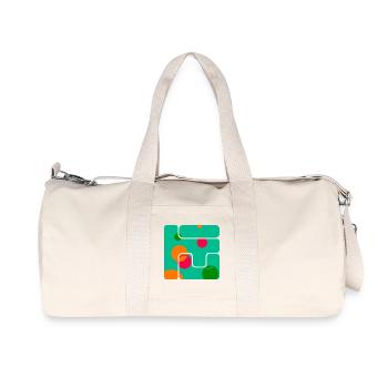 Geometric Shapes Art Design - Recycled Canvas Sports Bag by Stanley/Stella - natural - Front
