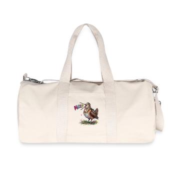 Colorful Woodcock Meep Bird Comic Design - Recycled Canvas Sports Bag by Stanley/Stella - natural - Front