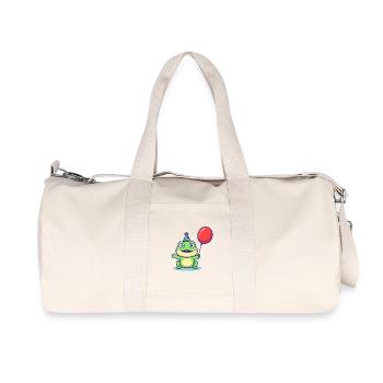 Partyfrosch mit Ballon - Recycelte Canvas-Sporttasche von Stanley/Stella - Naturweiß - Vorne