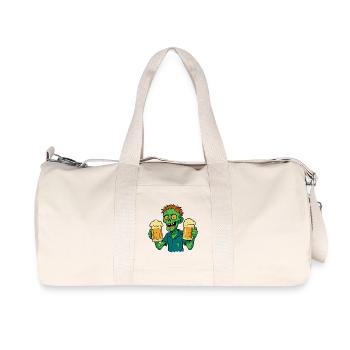 Zombie heureux avec de la bière - Sac de sport en toile recyclée Stanley/Stella - blanc naturel - Devant
