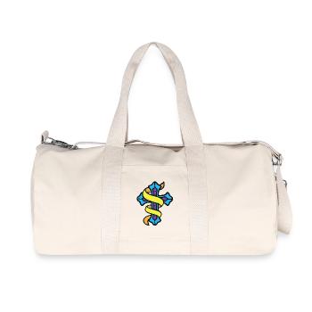 Emblème de la croix rubanée - Sac de sport en toile recyclée Stanley/Stella - blanc naturel - Devant