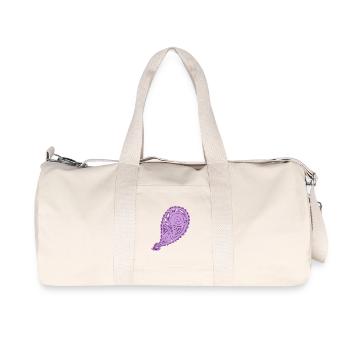 Lila Paisley-Tropfenmuster - Recycelte Canvas-Sporttasche von Stanley/Stella - Naturweiß - Vorne