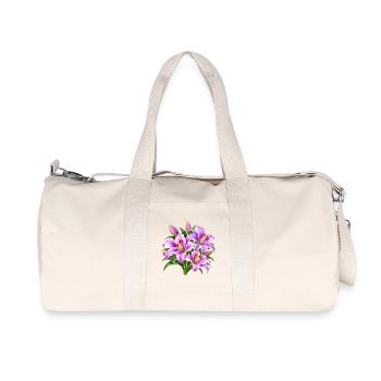 Rosa Lilien-Strauß-Druck - Recycelte Canvas-Sporttasche von Stanley/Stella - Naturweiß - Vorne