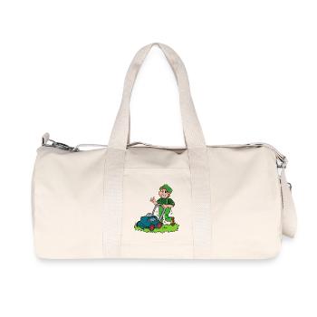 Gardener with lawnmower - Recycled Canvas Sports Bag by Stanley/Stella - natural - Front