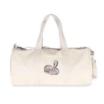 Snake with infinity, lotus and cherry blossom - Recycled Canvas Sports Bag by Stanley/Stella - natural - Front