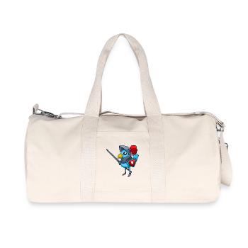 Vogel in Ritterrüstung - Recycelte Canvas-Sporttasche von Stanley/Stella - Naturweiß - Vorne