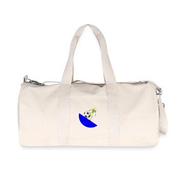 Fußballkick auf Blue Crescent - Recycelte Canvas-Sporttasche von Stanley/Stella - Naturweiß - Vorne