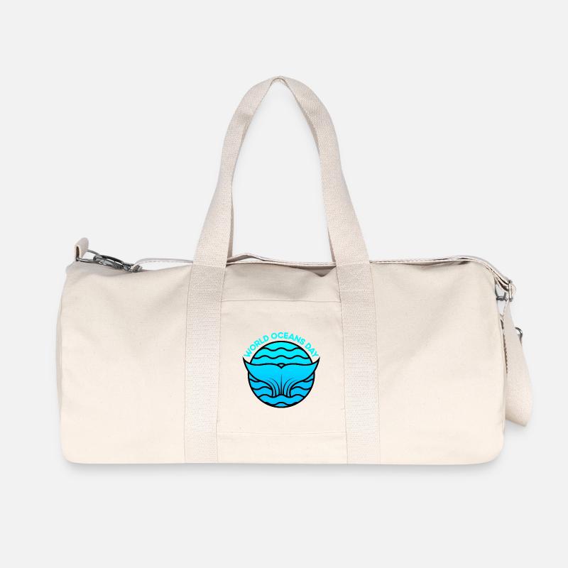 Welttag der Ozeane - Recycelte Canvas-Sporttasche von Stanley/Stella - Naturweiß