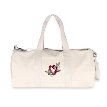 romantique symbole du cœur de la Saint-Valentin avec des feuilles - Sac de sport en toile recyclée Stanley/Stella - blanc naturel - Devant