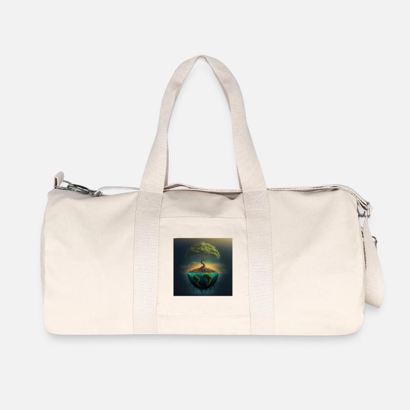 World Tree: Tree over half a sphere - Recycled Canvas Sports Bag by Stanley/Stella - natural