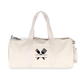 Monogramme de couverts emblème de barbecue - Sac de sport en toile recyclée Stanley/Stella - blanc naturel - Devant