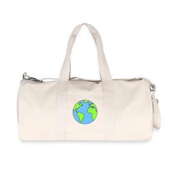 Planet Erde Erdkugel - Recycelte Canvas-Sporttasche von Stanley/Stella - Naturweiß - Vorne