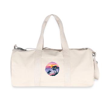 Aquarelle de plage de coucher de soleil d’été - Sac de sport en toile recyclée Stanley/Stella - blanc naturel - Devant
