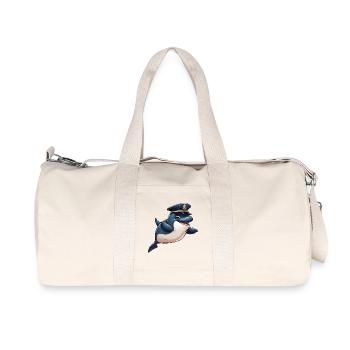 Police des baleines - Sac de sport en toile recyclée Stanley/Stella - blanc naturel - Devant