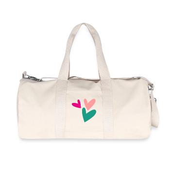 COUPLE. JUST MARRIED. EVJF. SAINT VALENTIN. MARIES - Sac de sport en toile recyclée Stanley/Stella - blanc naturel - Devant