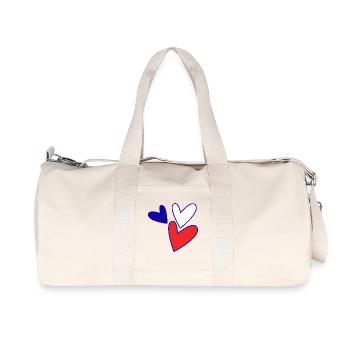 COUPLE. JUST MARRIED. EVJF. SAINT VALENTIN. MARIES - Sac de sport en toile recyclée Stanley/Stella - blanc naturel - Devant