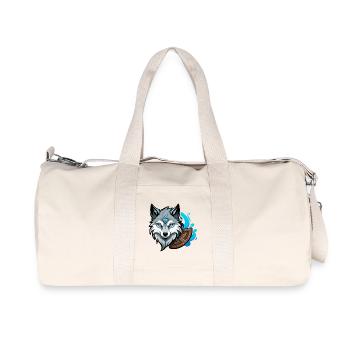 Viking Wolf Head - Recycelte Canvas-Sporttasche von Stanley/Stella - Naturweiß - Vorne