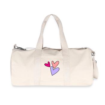 MOTHER'S DAY. HEART. HAPPY BIRTHDAY. MOM - Recycled Canvas Sports Bag by Stanley/Stella - natural - Front
