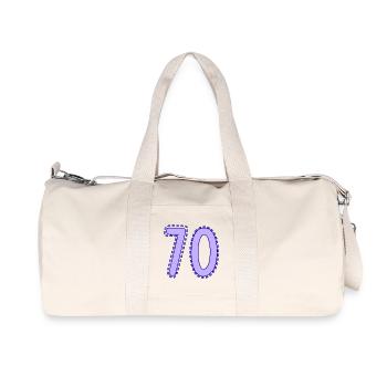 70. 70 JAHRE. 70. JAHRESTAG. 70-JÄHRIGES JUBILÄUM. - Recycelte Canvas-Sporttasche von Stanley/Stella - Naturweiß - Vorne