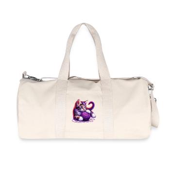 Cat plays with a ball of yarn - Recycled Canvas Sports Bag by Stanley/Stella - natural - Front