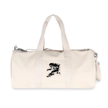Läufer Skelett Streetart - Recycelte Canvas-Sporttasche von Stanley/Stella - Naturweiß - Vorne