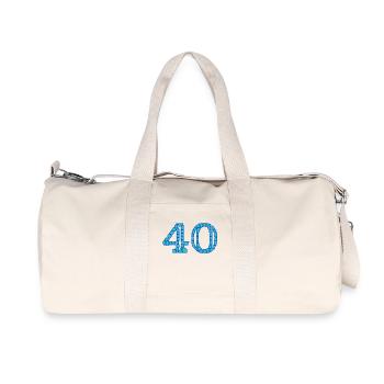 40. 40 ANS. 40e ANNIVERSAIRE. ANNIVERSAIRE 40 ANS. - Sac de sport en toile recyclée Stanley/Stella - blanc naturel - Devant