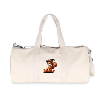 niedliches Halloween-Eichhörnchen:Süßer Gruselspaß - Recycelte Canvas-Sporttasche von Stanley/Stella - Naturweiß - Vorne