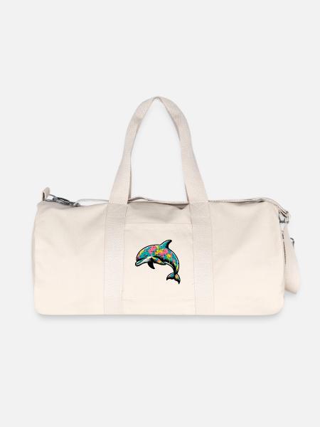 Delfin - Recycelte Canvas-Sporttasche von Stanley/Stella - Naturweiß