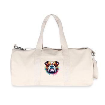 English Bulldog Dog - Recycled Canvas Sports Bag by Stanley/Stella - natural - Front