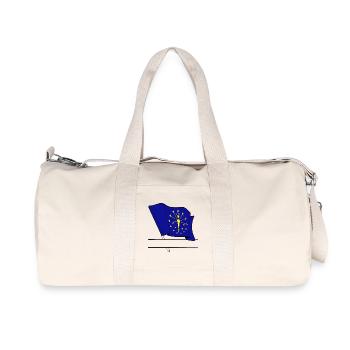 Bannière de texte Flag Indiana - Sac de sport en toile recyclée Stanley/Stella - blanc naturel - Devant