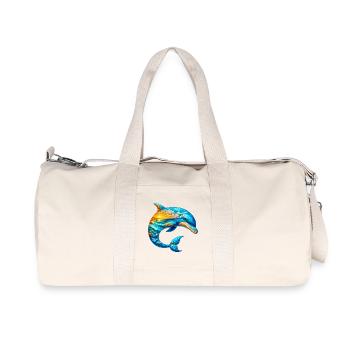Delfin - Recycelte Canvas-Sporttasche von Stanley/Stella - Naturweiß - Vorne