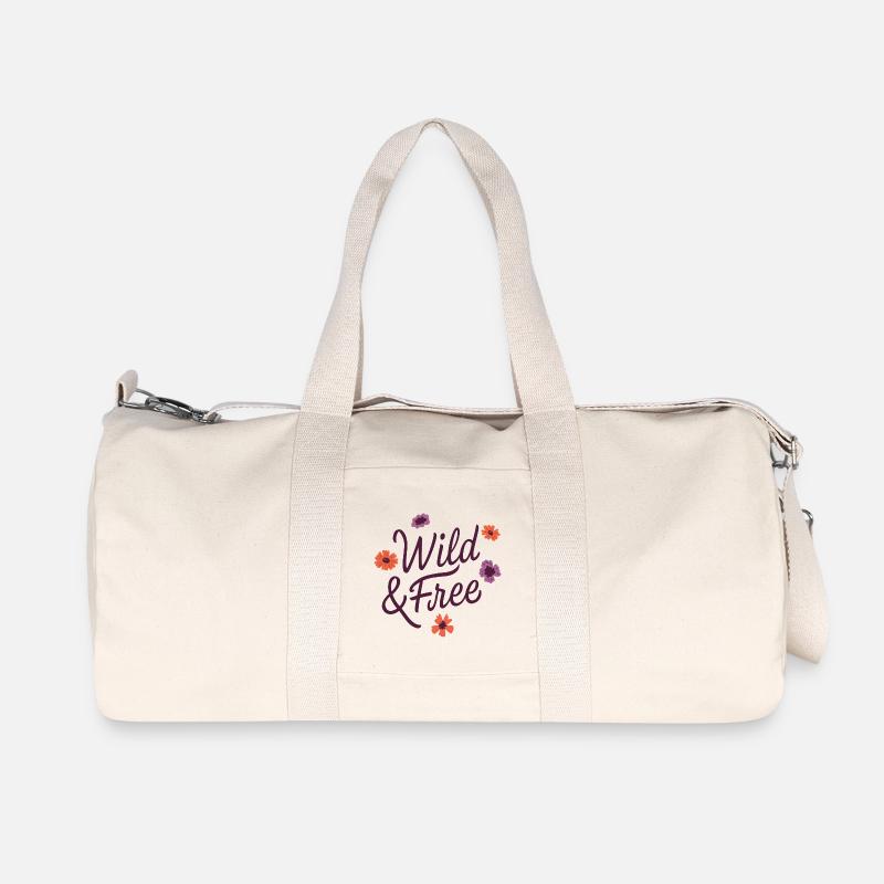 Wild & Frei - Recycelte Canvas-Sporttasche von Stanley/Stella - Naturweiß