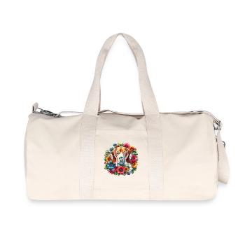 Mignon beagle aux fleurs colorées - Sac de sport en toile recyclée Stanley/Stella - blanc naturel - Devant