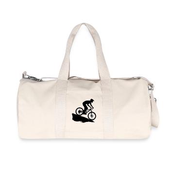 Downhill Biker Umriss - Recycelte Canvas-Sporttasche von Stanley/Stella - Naturweiß - Vorne