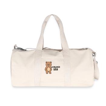FAVORITE BEAR - Recycled Canvas Sports Bag by Stanley/Stella - natural - Front