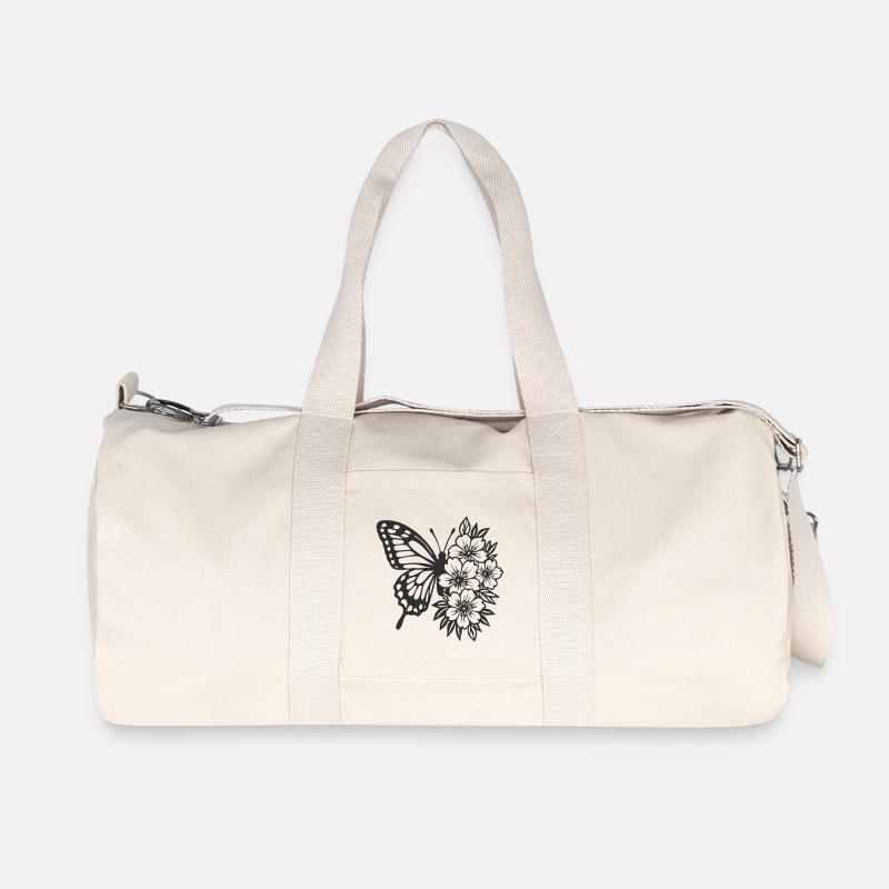 Composition élégante de papillon et de fleurs - Sac de sport en toile recyclée Stanley/Stella - blanc naturel