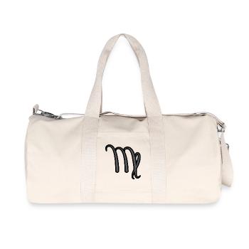 Symbole du signe du zodiaque Vierge Noir et gris - Sac de sport en toile recyclée Stanley/Stella - blanc naturel - Devant